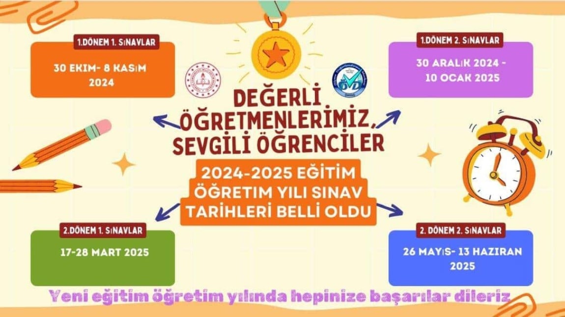 2. Dönem 1. Yazılı Sınav Takvimi Yayınlandı.